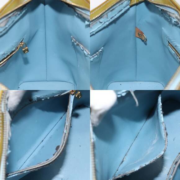 LOUIS VUITTON Monogram Vernis Houston Hand Bag Baby Blue M91005 - Picture 12 of 13